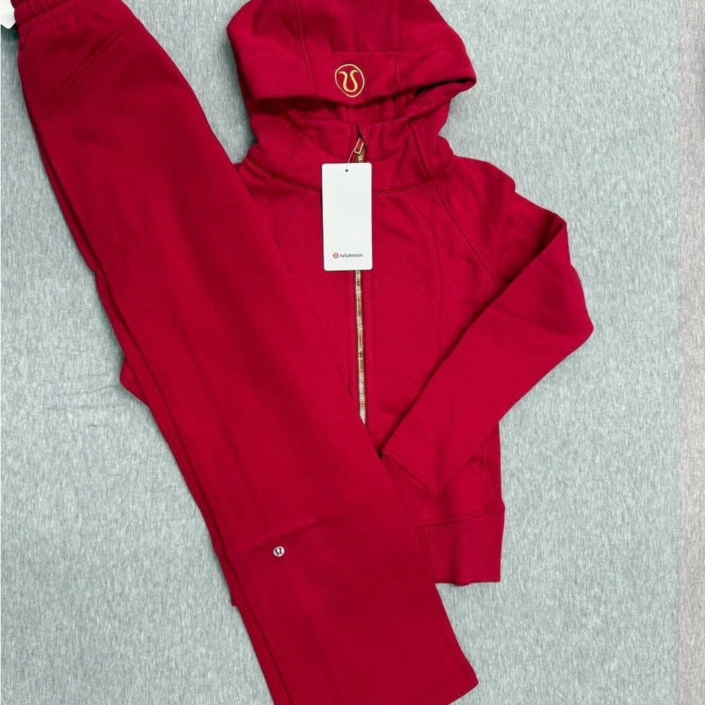 Lululemon Red Hoodie and Pants Set(new)